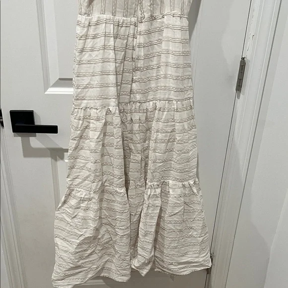 Altar'd State Cream and Tan Striped Boho Maxi‎ Dress Size XS - Picture 8 of 9